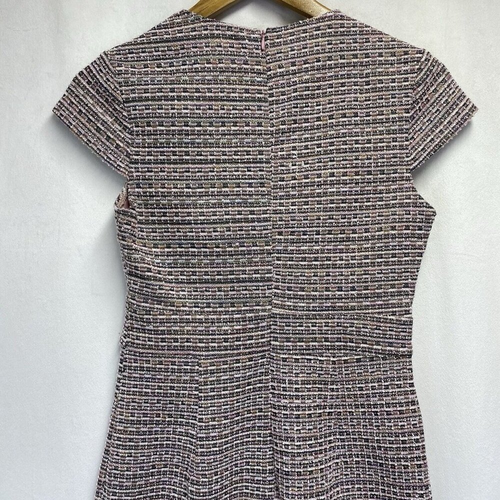 GRACE KARIN Cap Sleeve Queen Neck Tweed Body-con Pencil Dress Women Small Pink - Picture 16 of 16